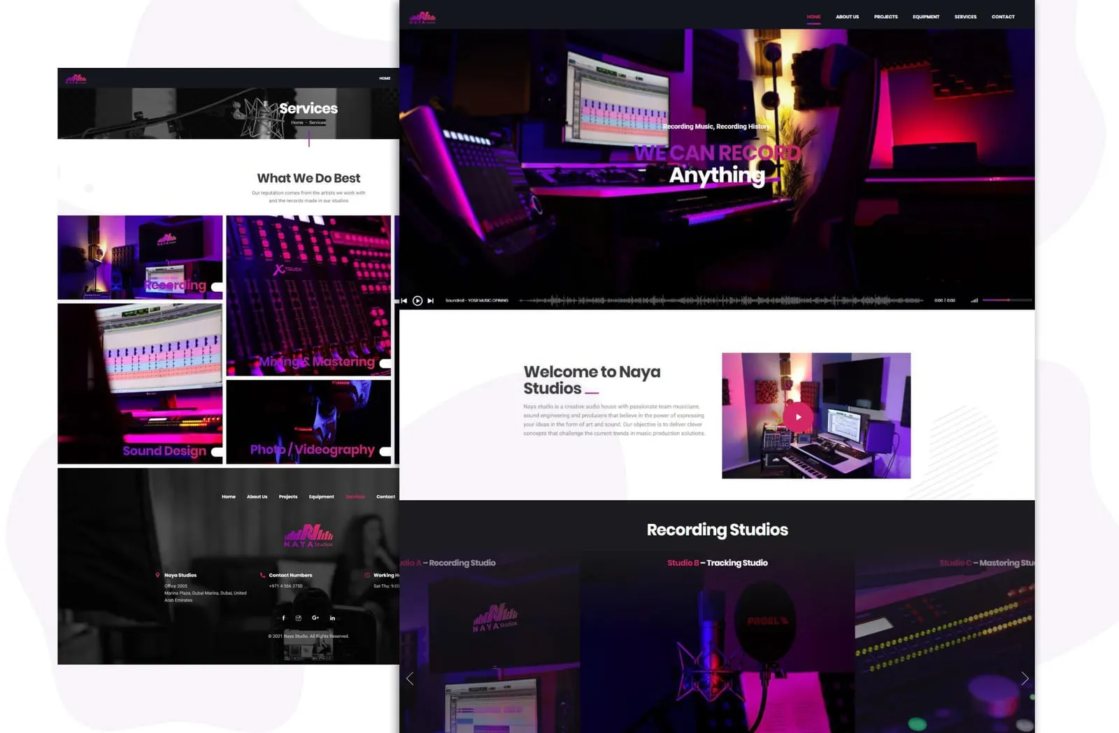 Naya Studios – Recording studio website