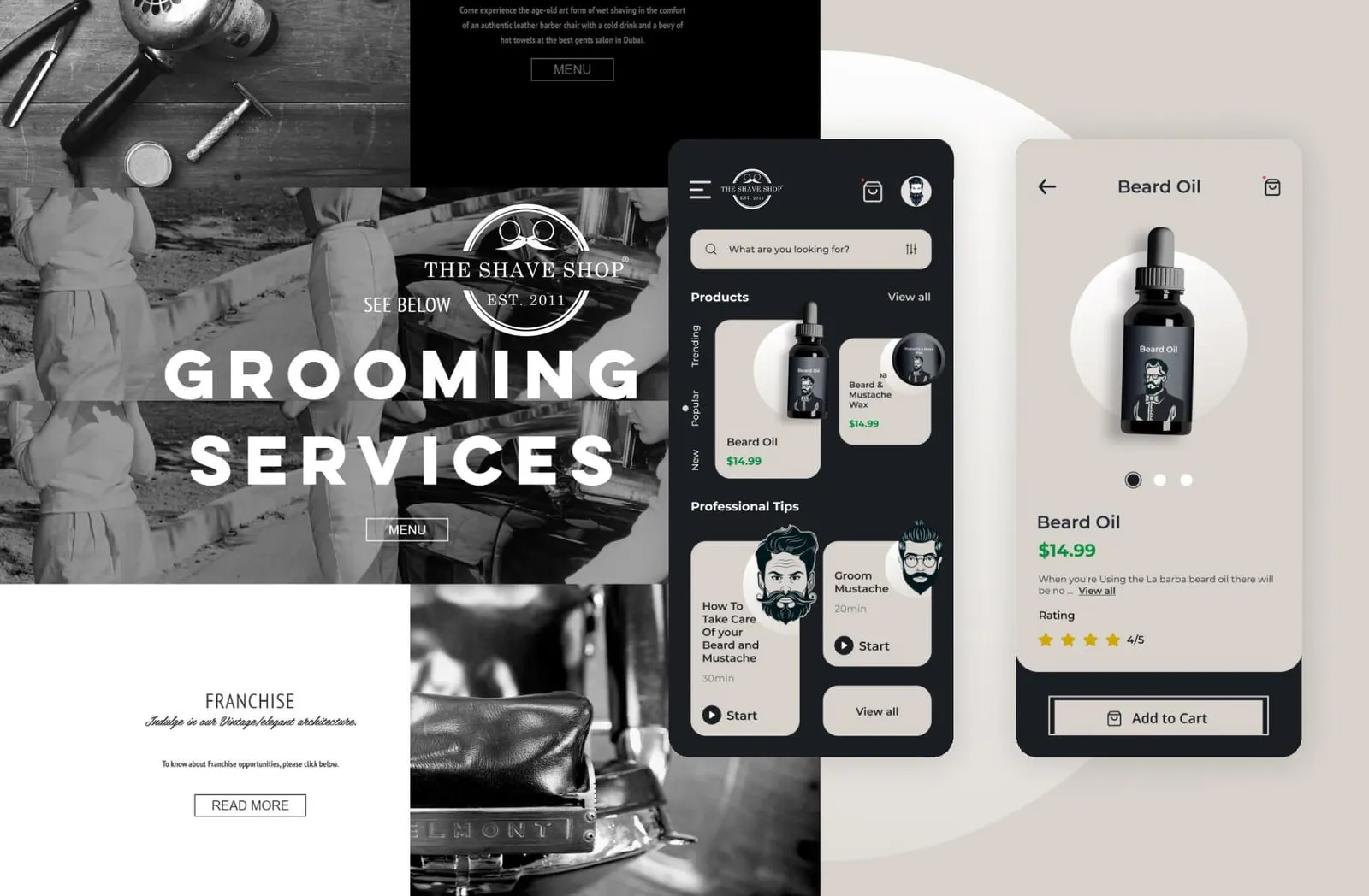 The Shave Shop – Grooming website and app